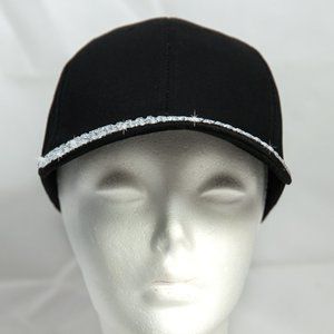 Rheinstone Basball Cap, Black